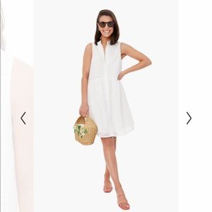 White Burnout Sleeveless Royal Shirt Dress